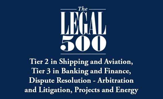 Tier 2 in Shipping and Aviation,_Tier 3 in Banking and Finance,_Dispute Resolution - Arbitration and Litigation,_Projects and Energy
